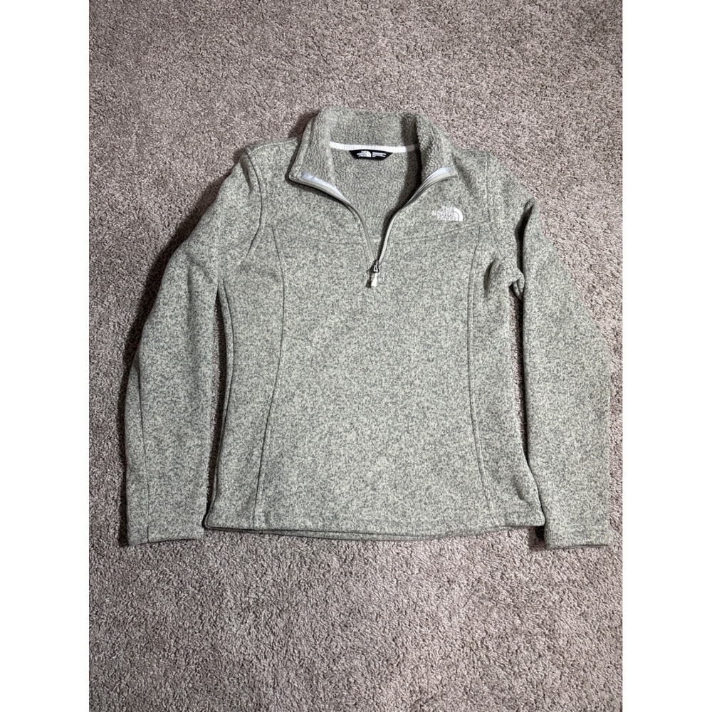 The North Face‎ Women Sunset Heather Fleece Quarter Zip Pullover Grey size small